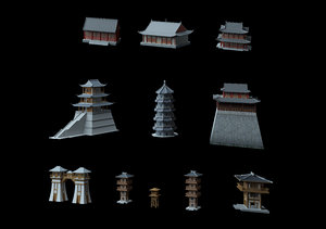 ancient chinese architecture 3D