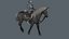 3D medieval russian knight horse model