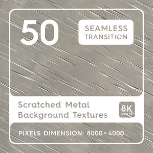 50 Scratched Metal Background Textures. Seamless Transition.