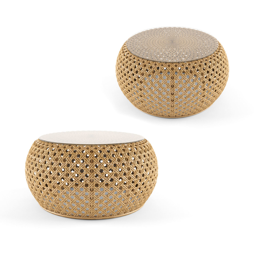 Esther coffee table rattan 3D TurboSquid 1646090