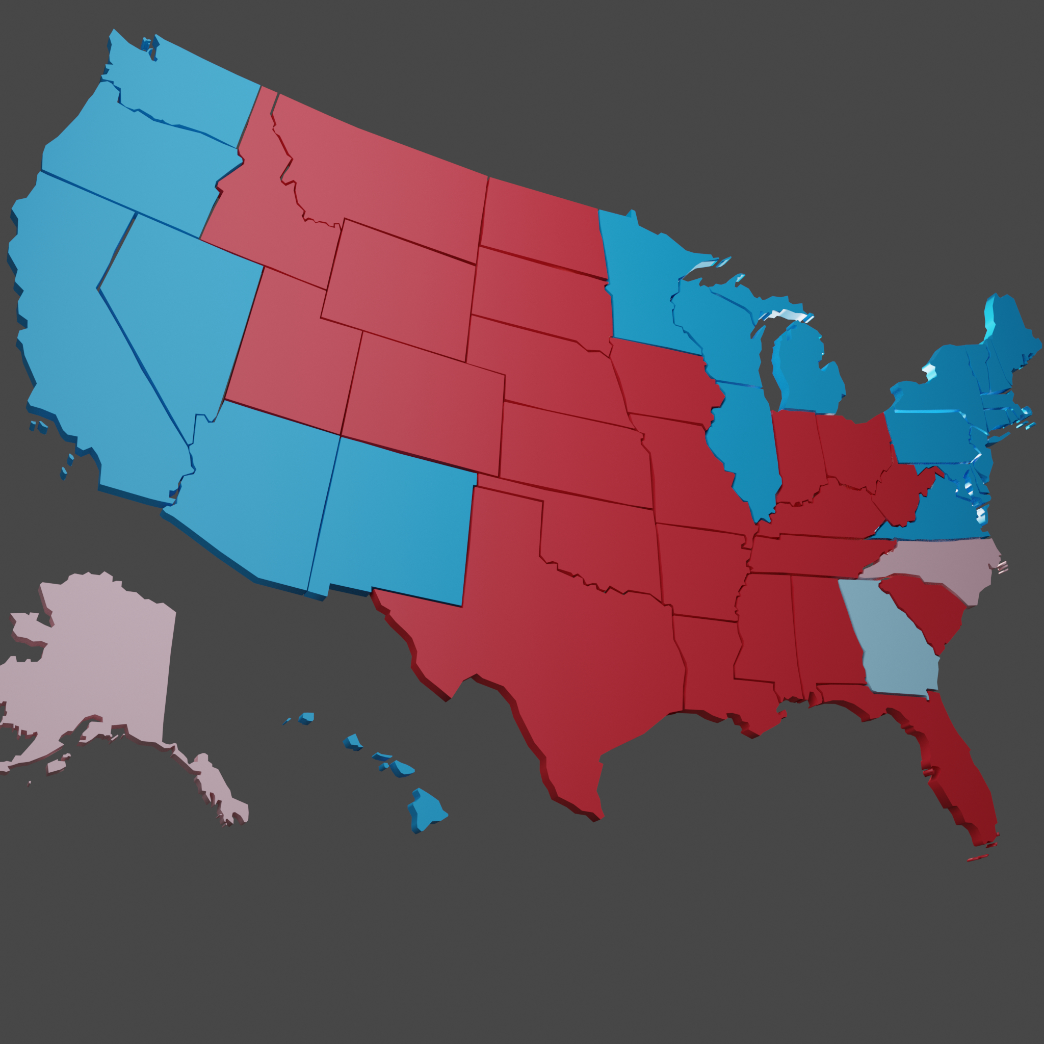 us election map 20203d模型