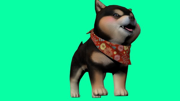 动画和装配卡通狗3d模型