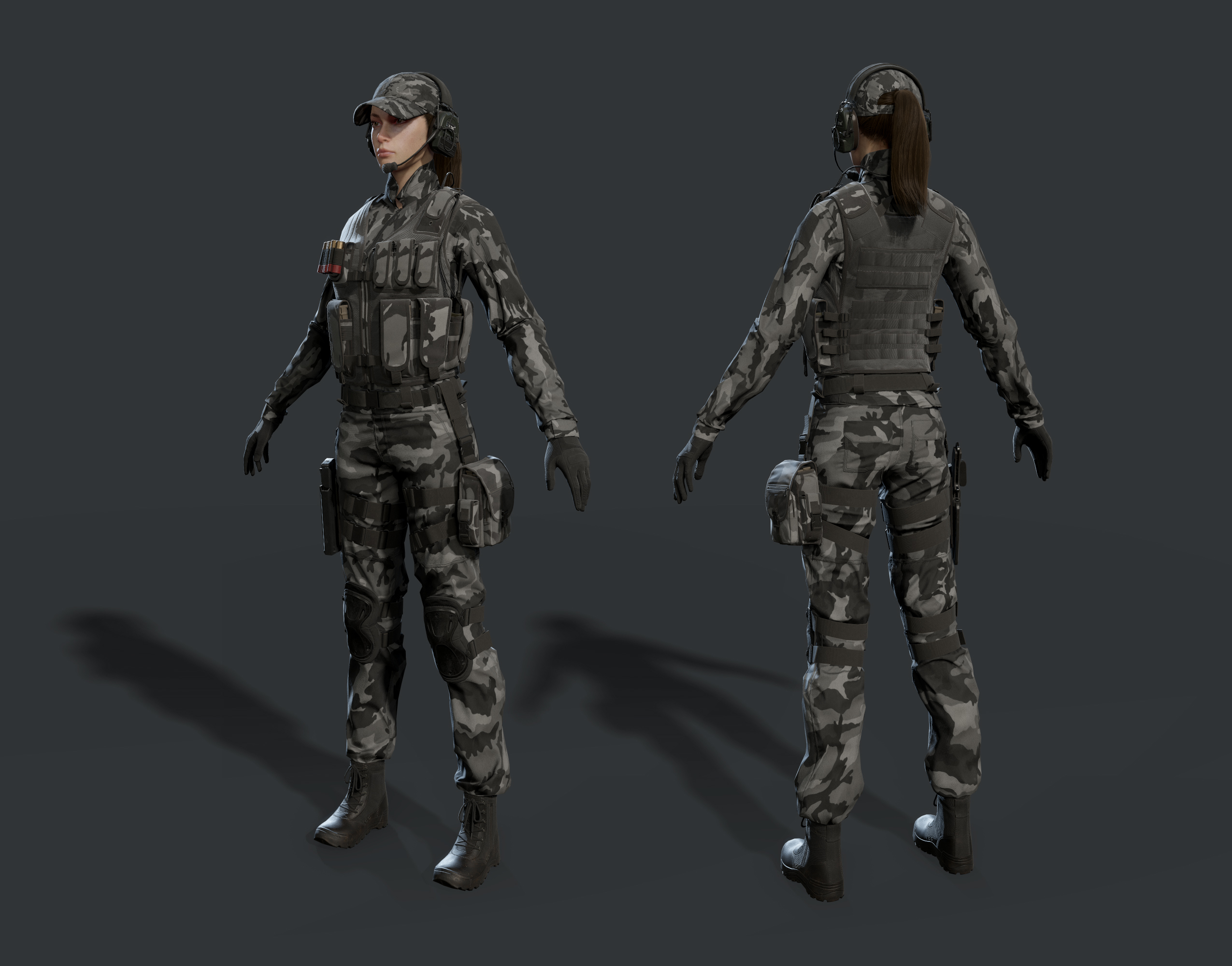 3D army girl - TurboSquid 1646348