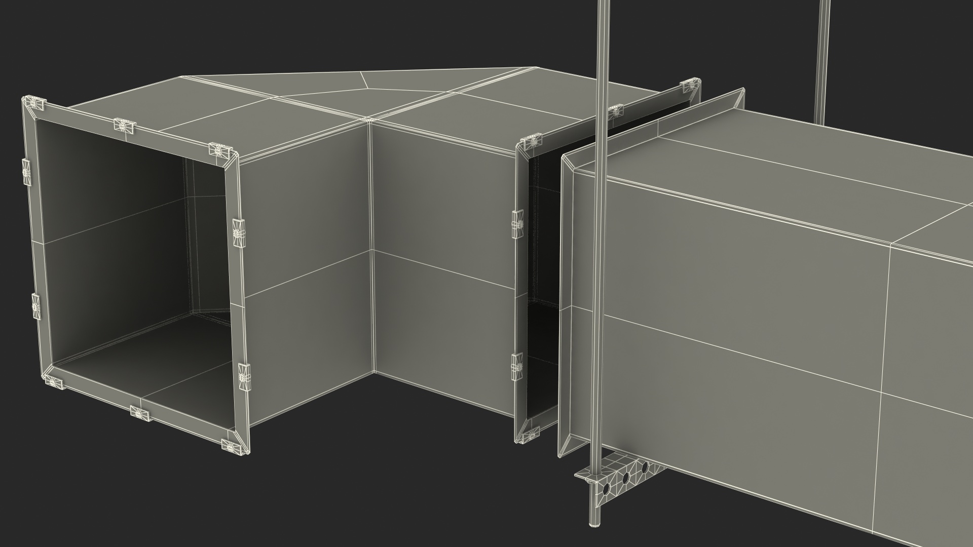 Ventilation shaft square components 3D model TurboSquid 1647420