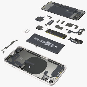 iphone 11 fully disassembled 3D