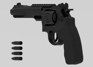 smith wesson revolver 3D model