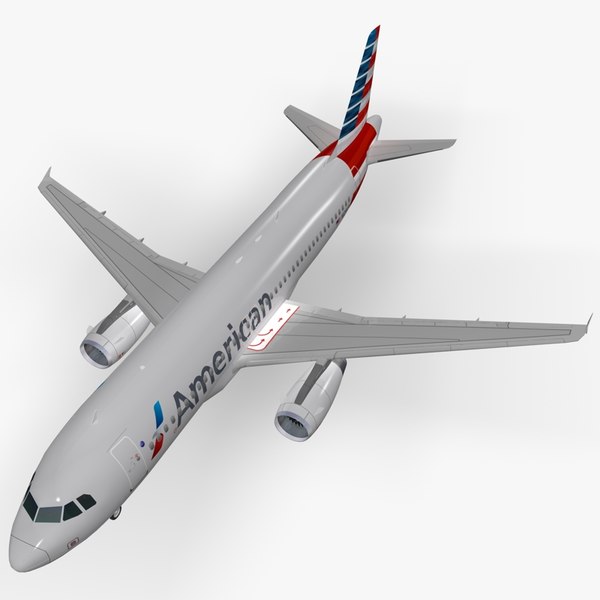 3d model airbus a320-232 american airlines