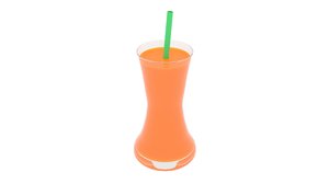 3D realistic orange juice