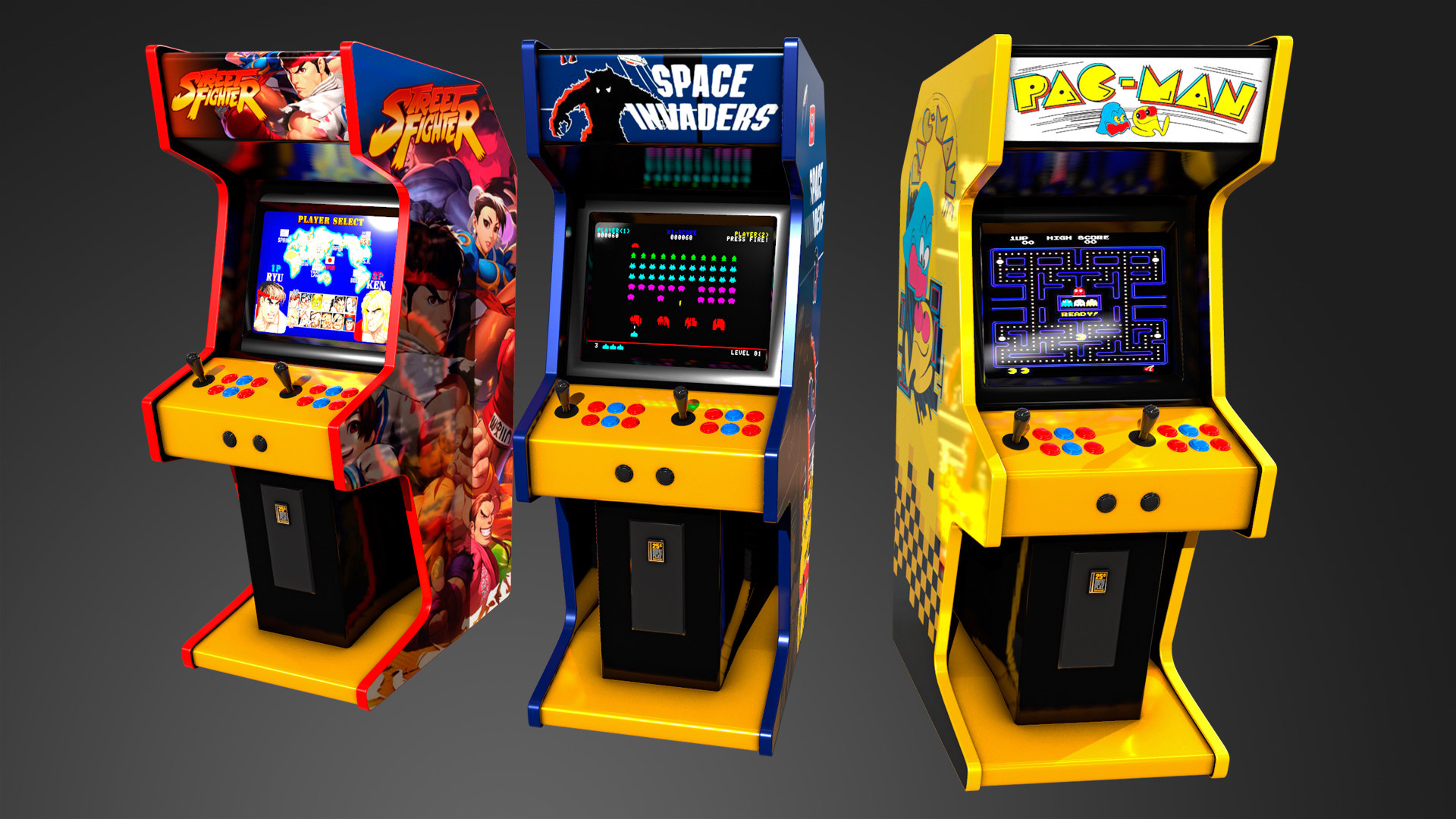 Arcade machines 3D model TurboSquid 1646766
