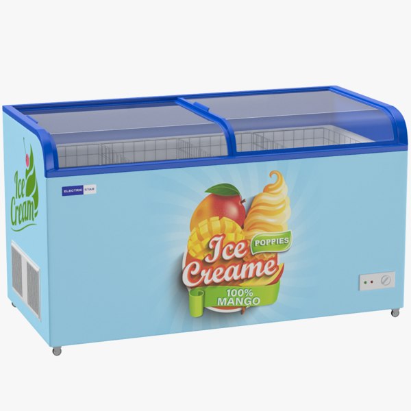 supermarket ice cream freezer 3D model
