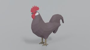 3D model rooster blender