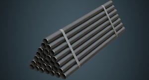 3D model industrial pipes 3a