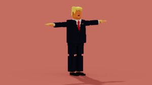 voxel trump art 3D model