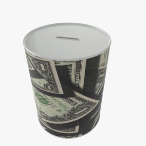 3D dollar money box tin model