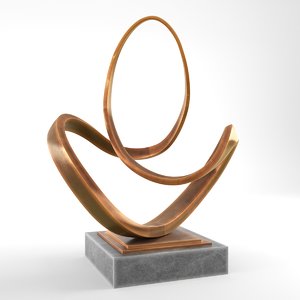 3D modern decorative abstract bronze model