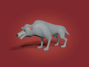 cartoon wolf 3D model