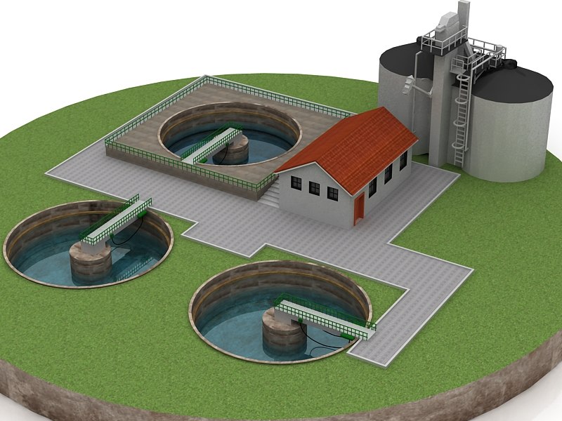 Water plant purification model TurboSquid 1649186