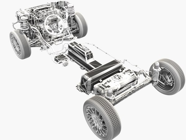 Hybrid electric car chassis 3D model - TurboSquid 1649349