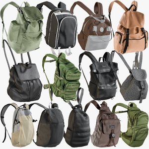 3D realistic backpack 2 collections model