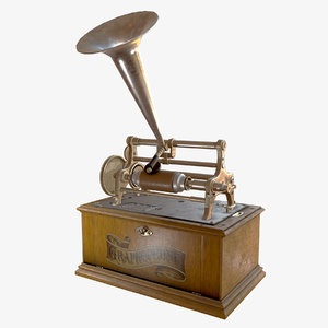 3D phonograph gramophone model
