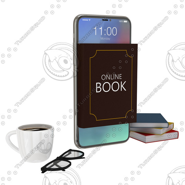 3D online book phone model