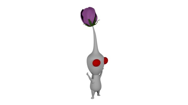 3D model white bud pikmin