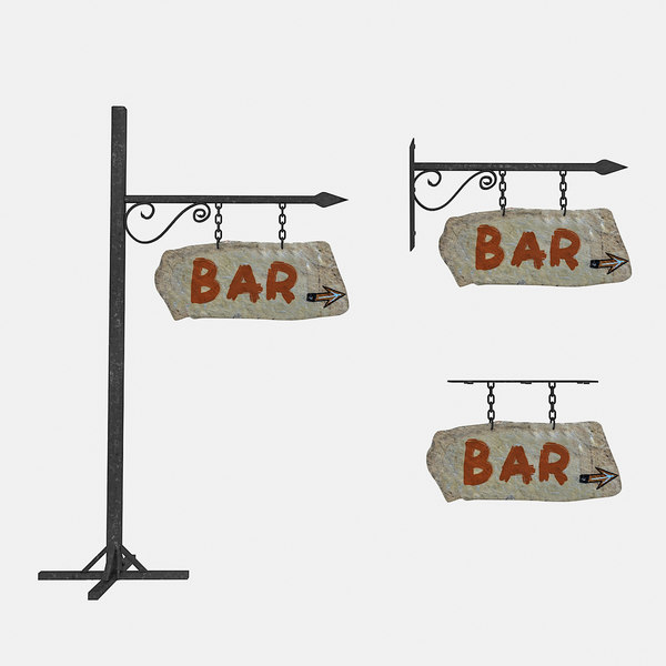 old stone bar sign model