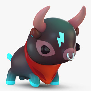 cute cartoon bull toro 3D model