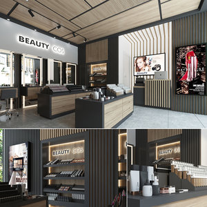3D store interior cosmetics model