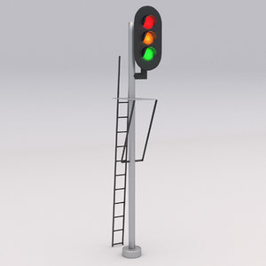 railway traffic light 3D