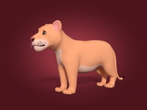 3D lion cartoon model