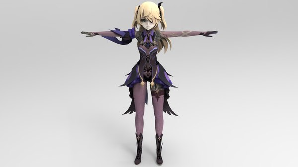 原神インパクト フィッシュル3dモデル Turbosquid