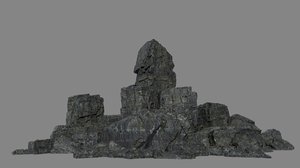 3D model rock cliff