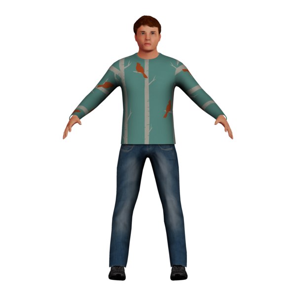 low-poly man 3D model