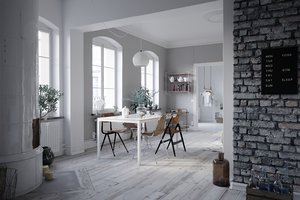 scene scandinavian apartment 3D model