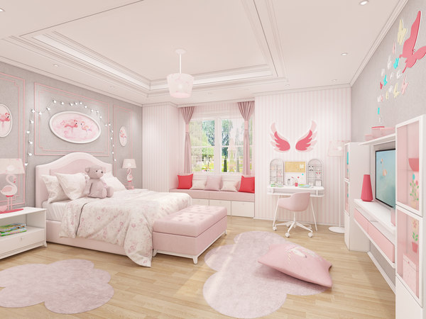 Girls Bedroom Design Model Turbosquid