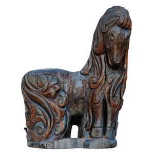 3D wooden horse figurine model