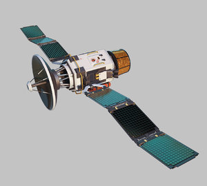 3D satellite engines pbr model