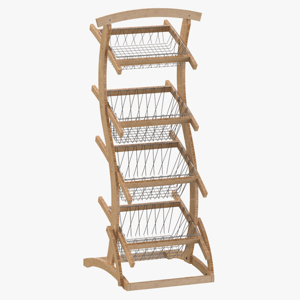 Wooden merchandise shelf 01 3D model TurboSquid 1653843