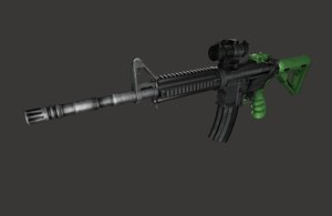 m4 machine guns carbines 3D model
