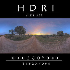 HDRI DIRT ROAD SUNSET
