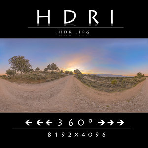HDR RURAL DIRT ROAD AT SUNSET
