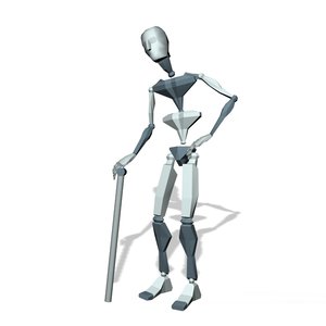 Old man stand waiting idle