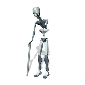 Old man stand idle and talk