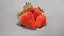 3D model strawberries blackberry orange