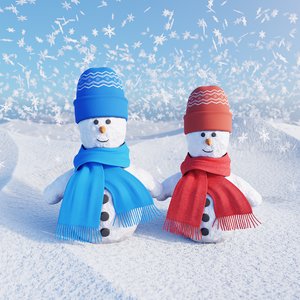 winter scene 3D model