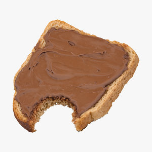 3D toast dark chocolate 01 model