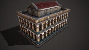 3D ancient philosopher academy model