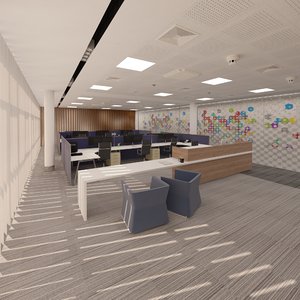 open space office interior model
