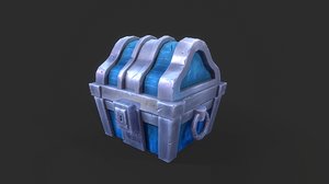 3D silver chest model